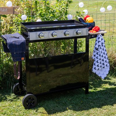 Plancha au gaz, 4 brûleurs et chariot, MÉRIDA HAPPY GARDEN