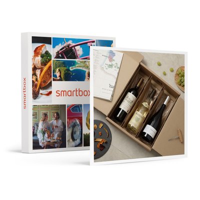 Coffret de 3 bouteilles : vin rouge et vin blanc livrés à domicile- SMARTBOX - Coffret Cadeau Gastronomie SMARTBOX