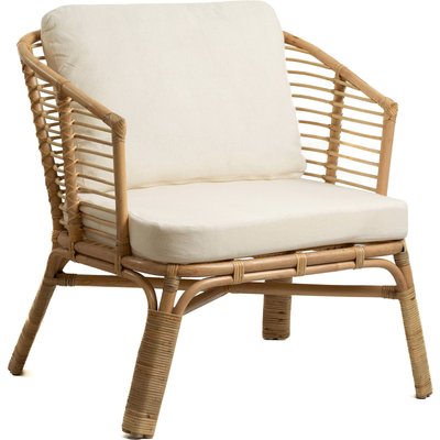 Fauteuil en rotin naturel avec coussins confortables RECOLLECTION