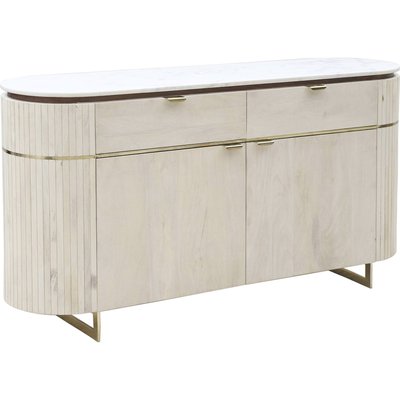 Buffet bois et marbre naturel style contemporain élégant RECOLLECTION