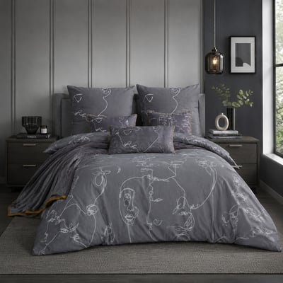 Parure housse de couette imprimée coton avec taie(s), Nymphea C DESIGN HOME TEXTILE
