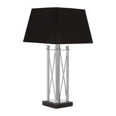 Square Granite and Silver Cross Detail Table Lamp SO'HOME