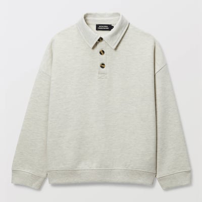 Sweat col polo rayé en coton BIO GOTS MONOPRIX