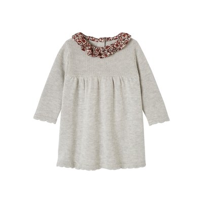 Robe en tricot col en tissu fleuri VERTBAUDET