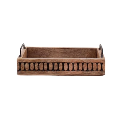 Plateau en bois avec poignées 30x21cm ORNAMI