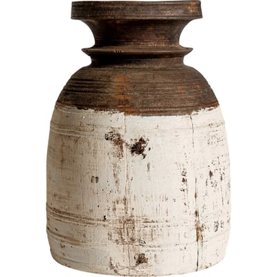 Vase ethnique en bois patiné, Lot de 4 RECOLLECTION