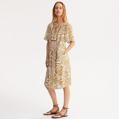 Robe évasée, imprimé animalier, mi-longue ANNE WEYBURN