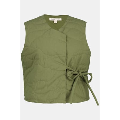 Gilet matelassé, col en V, cordon, coton bio ULLA POPKEN