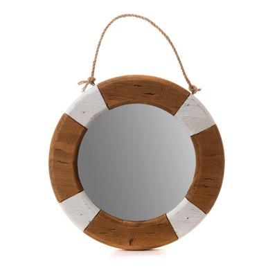 Miroir bouée blanc et naturel AMADEUS