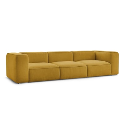 Canapé droit fixe 3 places en tissu texturé, ZEPHYR BOBOCHIC