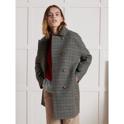Manteau drap de laine carreaux CYRILLUS