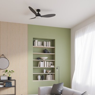 Ventilateur de plafond avec lumière en ABS, AMOS L INSPIRE