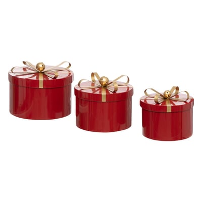BOITES RONDES METAL ROUGE X3 ATMOSPHERA