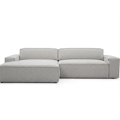 Canapé d'angle convertible 3 places en tissu chiné, ABEL BOBOCHIC