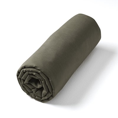 Drap-housse en voile de coton lavé, Gypse AM.PM