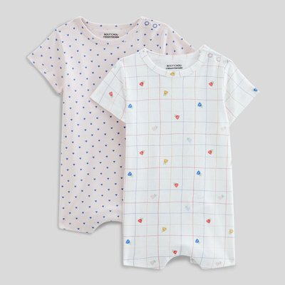 Lot de 2 combinaisons courtes en coton BIO GOTS BOUT'CHOU