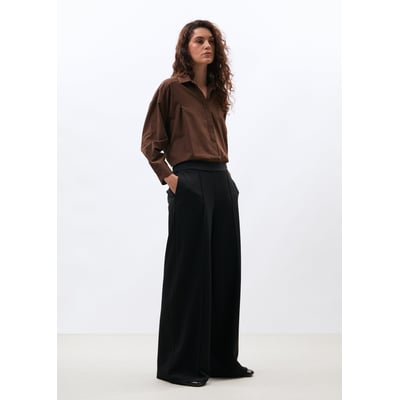 Pantalon large taille haute en jersey milano HUMILITY