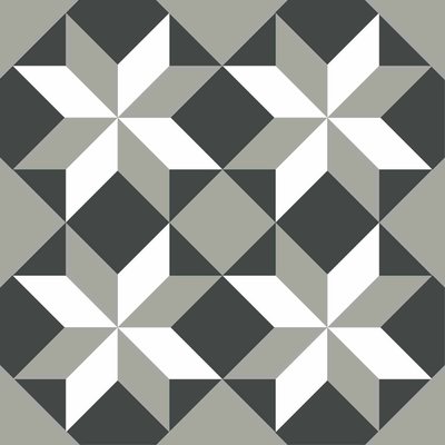 Lot de 6 stickers de carrelage 15x15 cm ETOILES GEOMETRIQUES DRAEGER PARIS