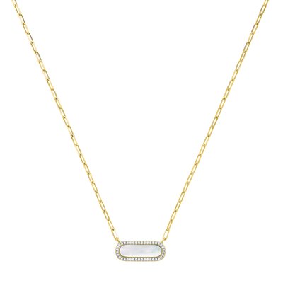 STYLES - Necklace in gilded silver, zirconium oxide, mother-of-pearl by Charles Garnier CHARLES GARNIER