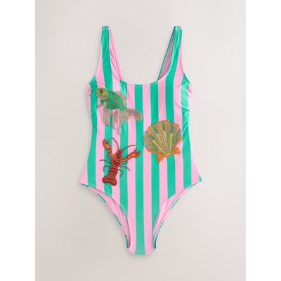Maillot de bain gainant avec perles NEXT