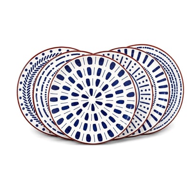 Lot de 6 grandes assiettes, SANTORIN ARTIME