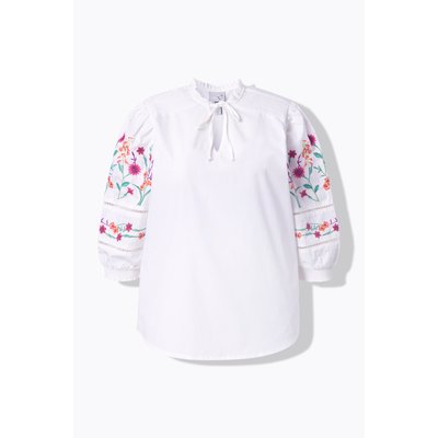 Blouse brodée, col tunisien, manches 3/4 ULLA POPKEN