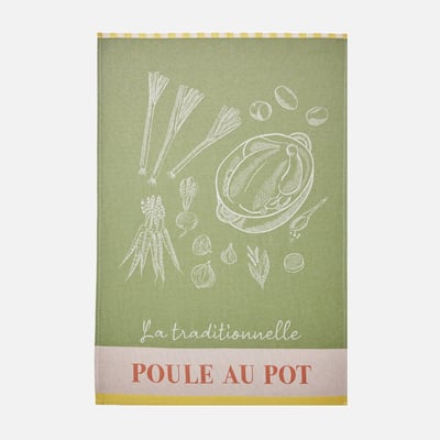Torchon jacquard L'ART DE LA POULE AU POT COUCKE