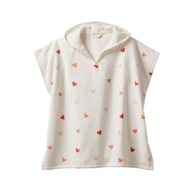Poncho de bain enfant COEURS, avec coton recyclé VERTBAUDET
