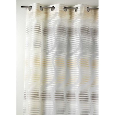 Voilage en jacquard fantaisie à rayures verticales ondulées HOME MAISON
