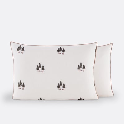 Funda de almohada de algodón/lino lavado bordado, Anton LA REDOUTE INTERIEURS