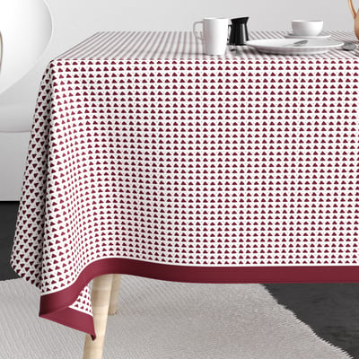Nappe rectangulaire anti tache Coton Tilak Aubergine EDEN