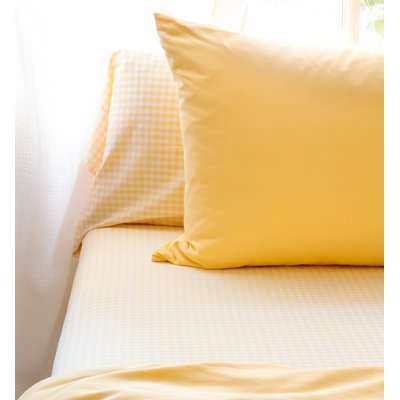 Drap housse 1 personne en percale de coton bio, VICHY KADOLIS