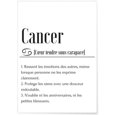 Affiche Définition Cancer L'AFFICHERIE