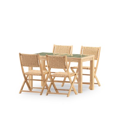 Salon de jardin, 4 chaises, BISBAL & SERENA DEFORA HOME