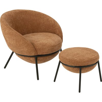 Chaise longue terracotta avec repose pied design métal RECOLLECTION