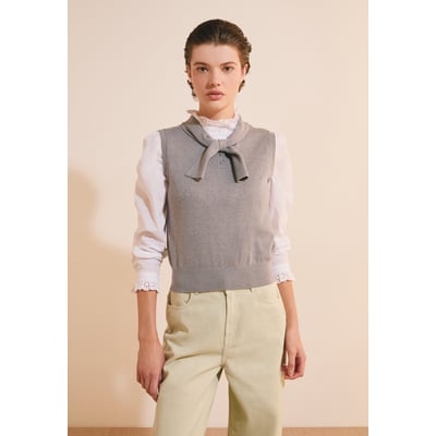 Pull sans manches avec lien à nouer en coton SORAYA ETAM