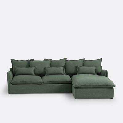 Canapé d'angle, convertible, déhoussable, 4 places, en polyester, ODNA LA REDOUTE INTERIEURS