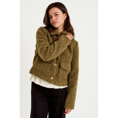 Veste droite bouclette col classique CACHE CACHE