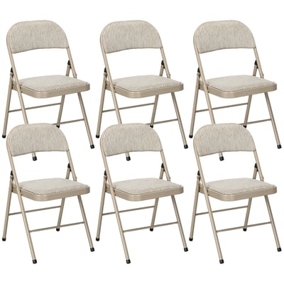 Chaise pliante Polyester Beige HOMCOM