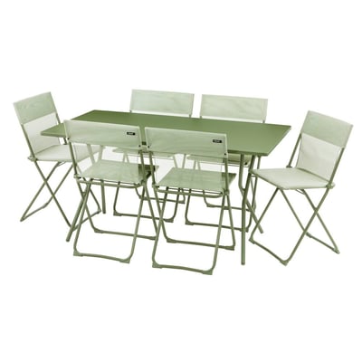 Ensemble 1 table rectangle, 6 chaises pliantes ultra-compactes - BALCONY LAFUMA MOBILIER