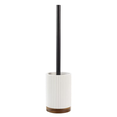 Brosse WC Douceur D'Intérieur Smart Blanc - Diamètre 9.1 X 37.2 Cm Bambou Polystyrène