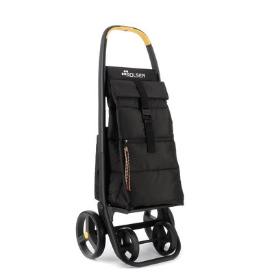 8 PLUS ECOPEP - Chariot de course Pliable - 4 roues - Noir - Sac isotherme isolant, structure solide et maniable, grande capacité ROLSER