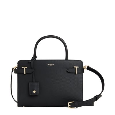 Sac à main moyen modèle en cuir signature T EMILIE LE TANNEUR