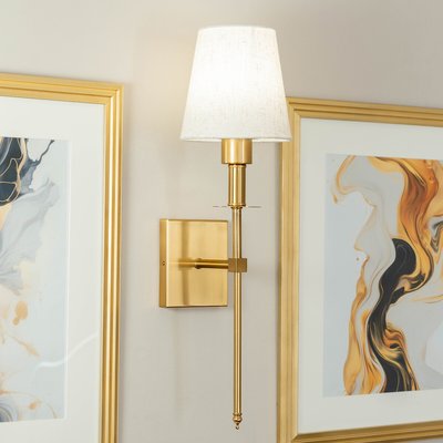 Antique Brass Rechargeable Easy Fit Wall Light with Shade SO'HOME