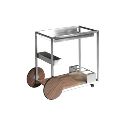 Chariot minibar en acier et noyer ANGEL CERDA