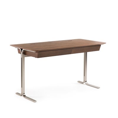 Bureau plaqué noyer, pieds nickel satiné, Jackson AM.PM