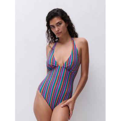 Maillot de bain 1 pièce sans armature plongeant EASY POP CHANTELLE PULP