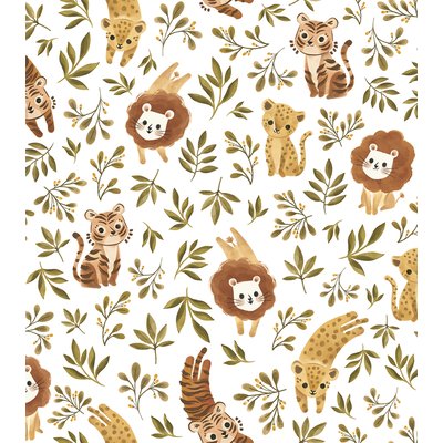 Papier peint enfant motif jungle animaux FELIDAE LILIPINSO