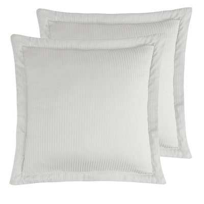 Lot de 2 taies d'oreiller rayées en satin de coton 120 fils VERSALUXE SENSEI MAISON