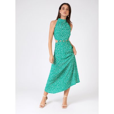 Robe midi échancrée et imprimée MEMA AN'GE